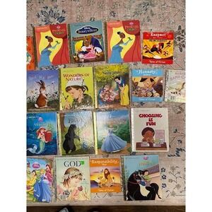 Lot of 19 Childrens Books Disney Little Golden Books Tales of Virtue Classics